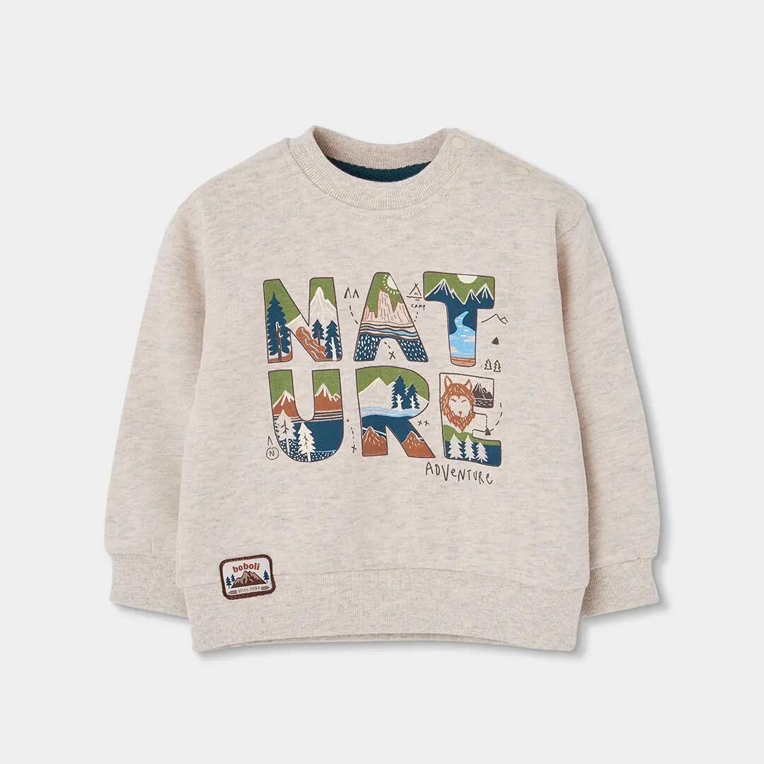 Conjunto felpa niño beige estampado Nature 3/7