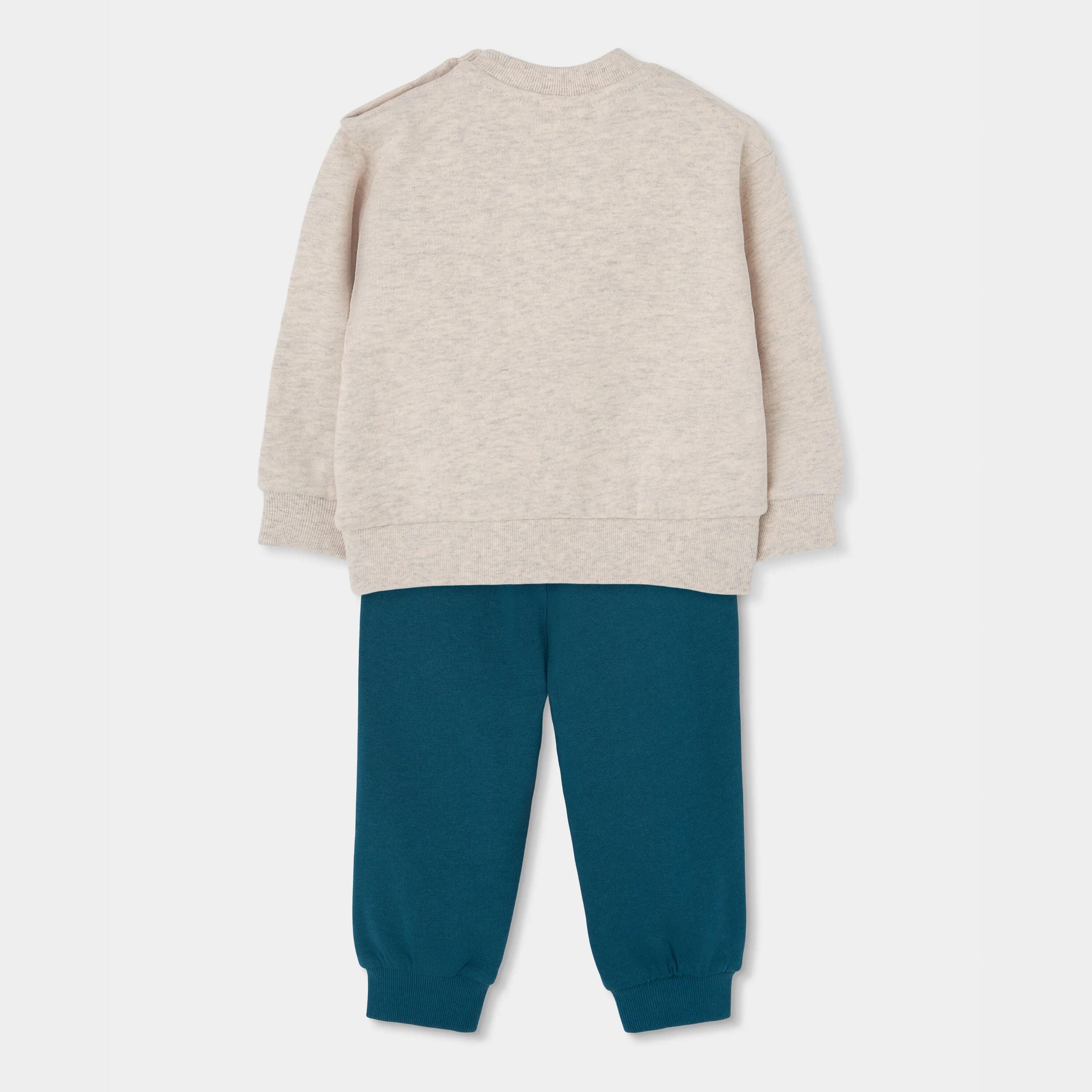 Conjunto felpa niño beige estampado Nature 2/7