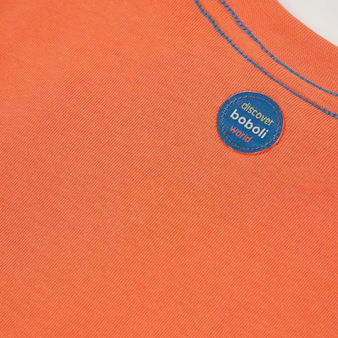 Camiseta punto niño naranja estampado animales 4/4