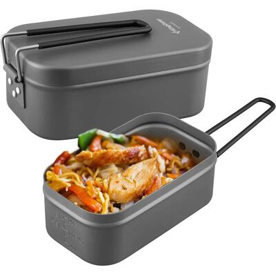 Camping kookset mess tin lunchbox opvouwbaar lichtgewicht aluminium 500ml