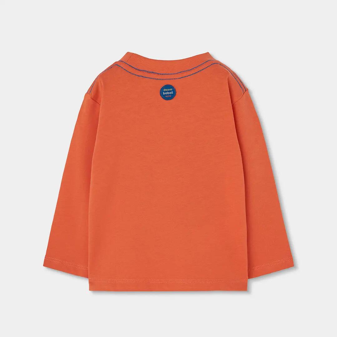 Camiseta punto niño naranja estampado animales 2/4