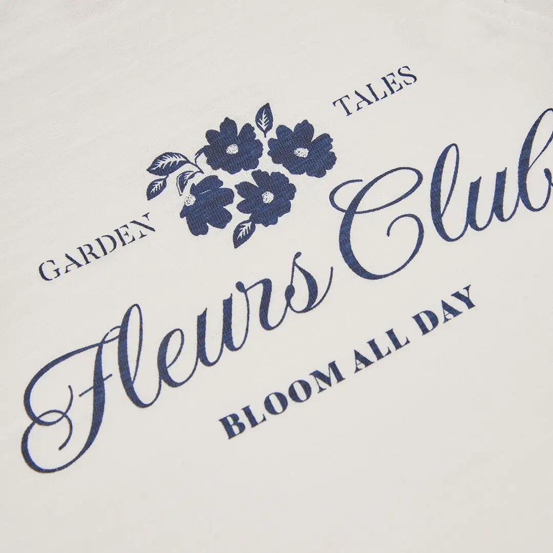 Camiseta punto niña blanca estampado flores 4/4
