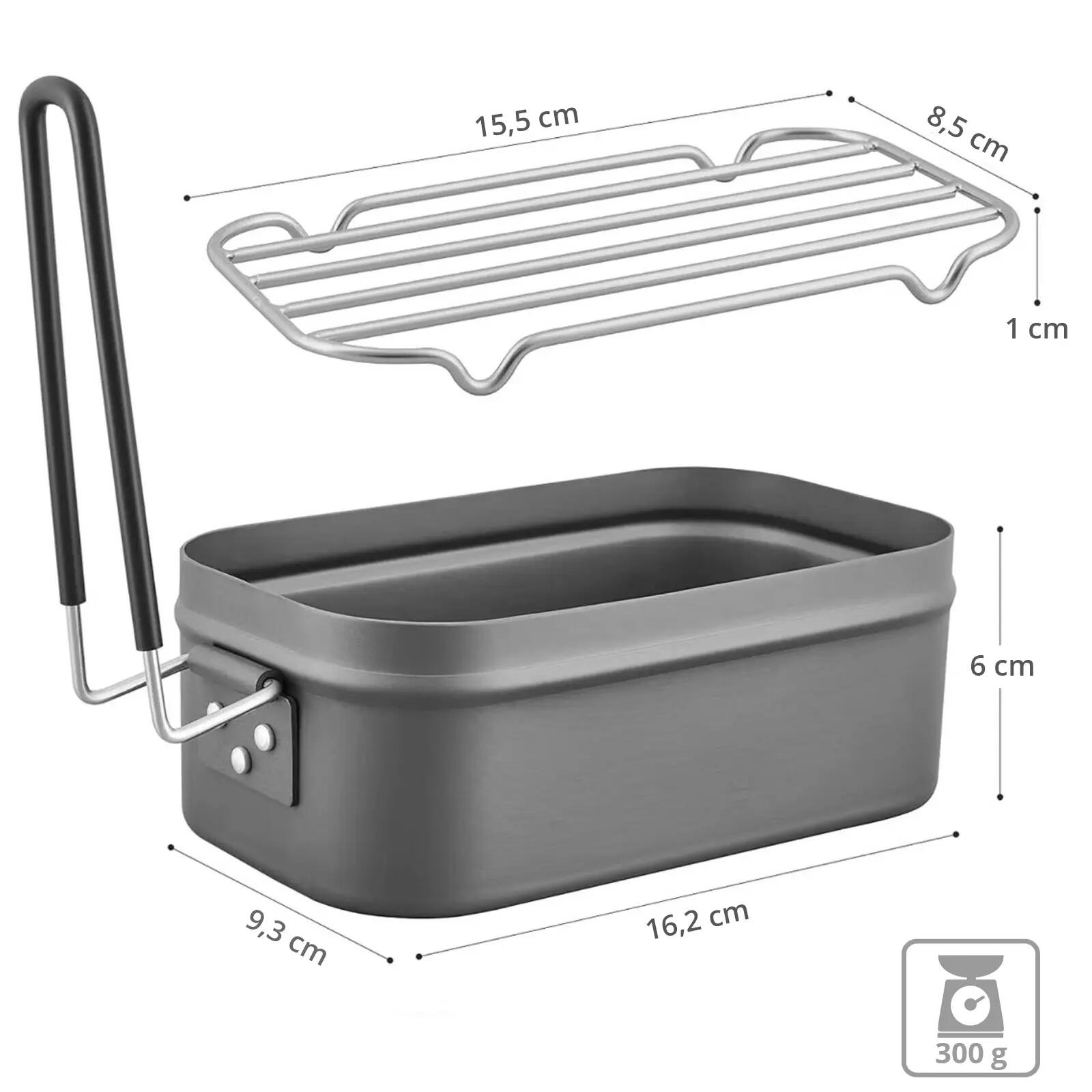 Camping Kochset Mess Tin Lunchbox Outdoor Topf Faltbar Leicht Alu 500ml 2/7