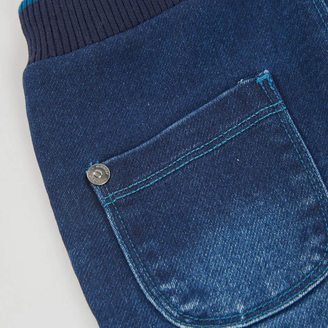 Pantalón denim niño azul marino con cordón 4/4