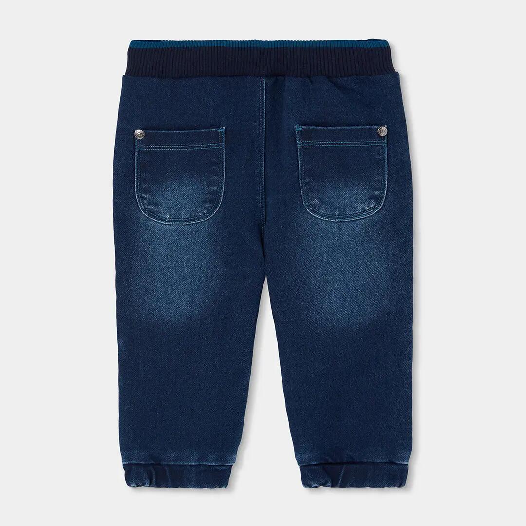 Pantalón denim niño azul marino con cordón 2/4