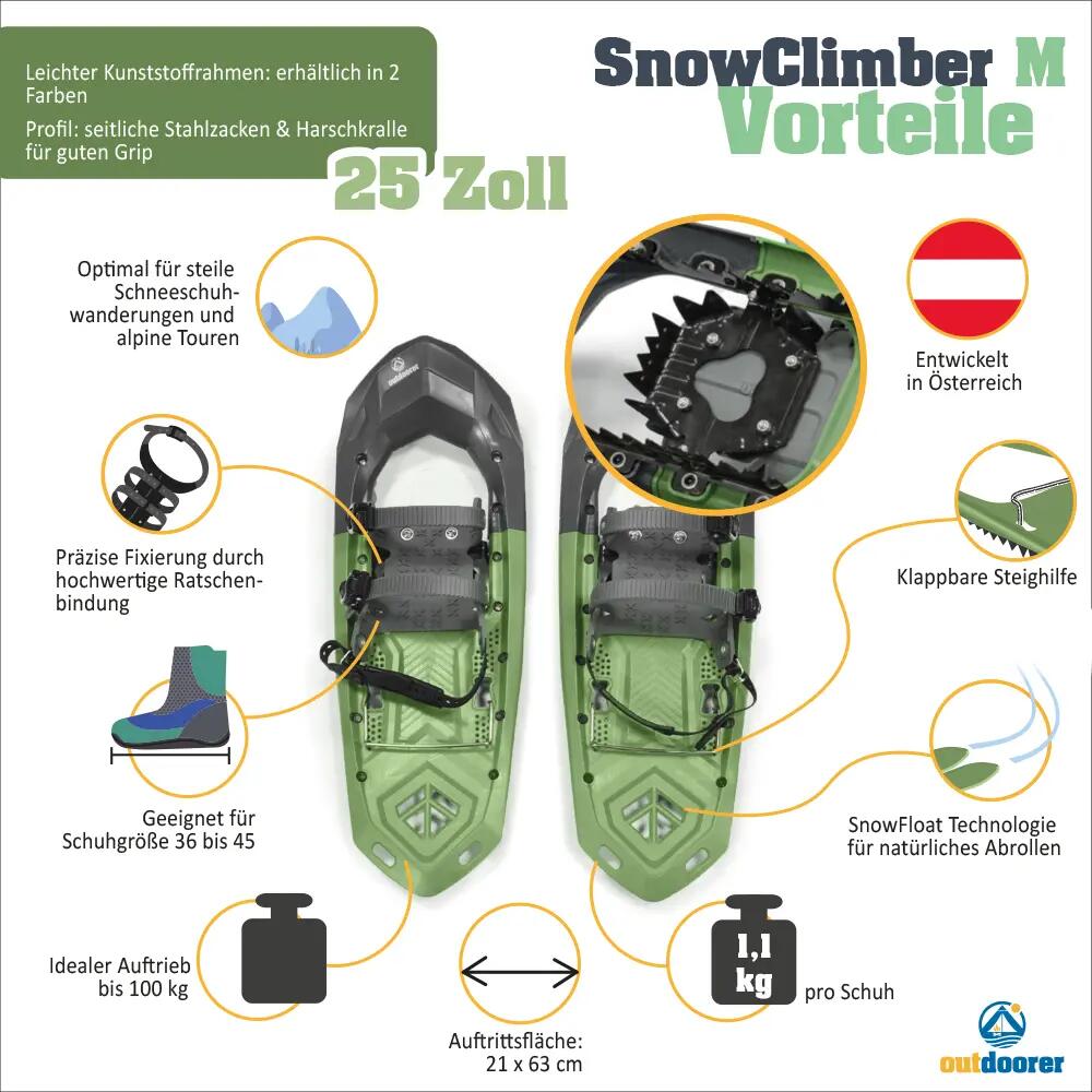 Schneeschuhe SnowClimber M Grün - Alpin Winterschuhe mit Steighilfe 2/7