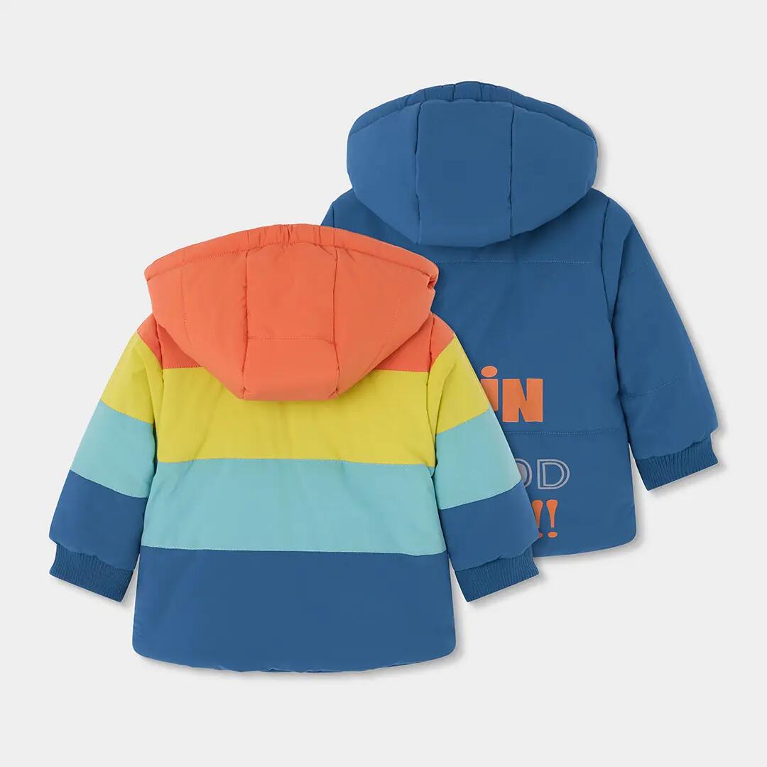 Parka tejido técnico niño reversible azul multicolor 2/7