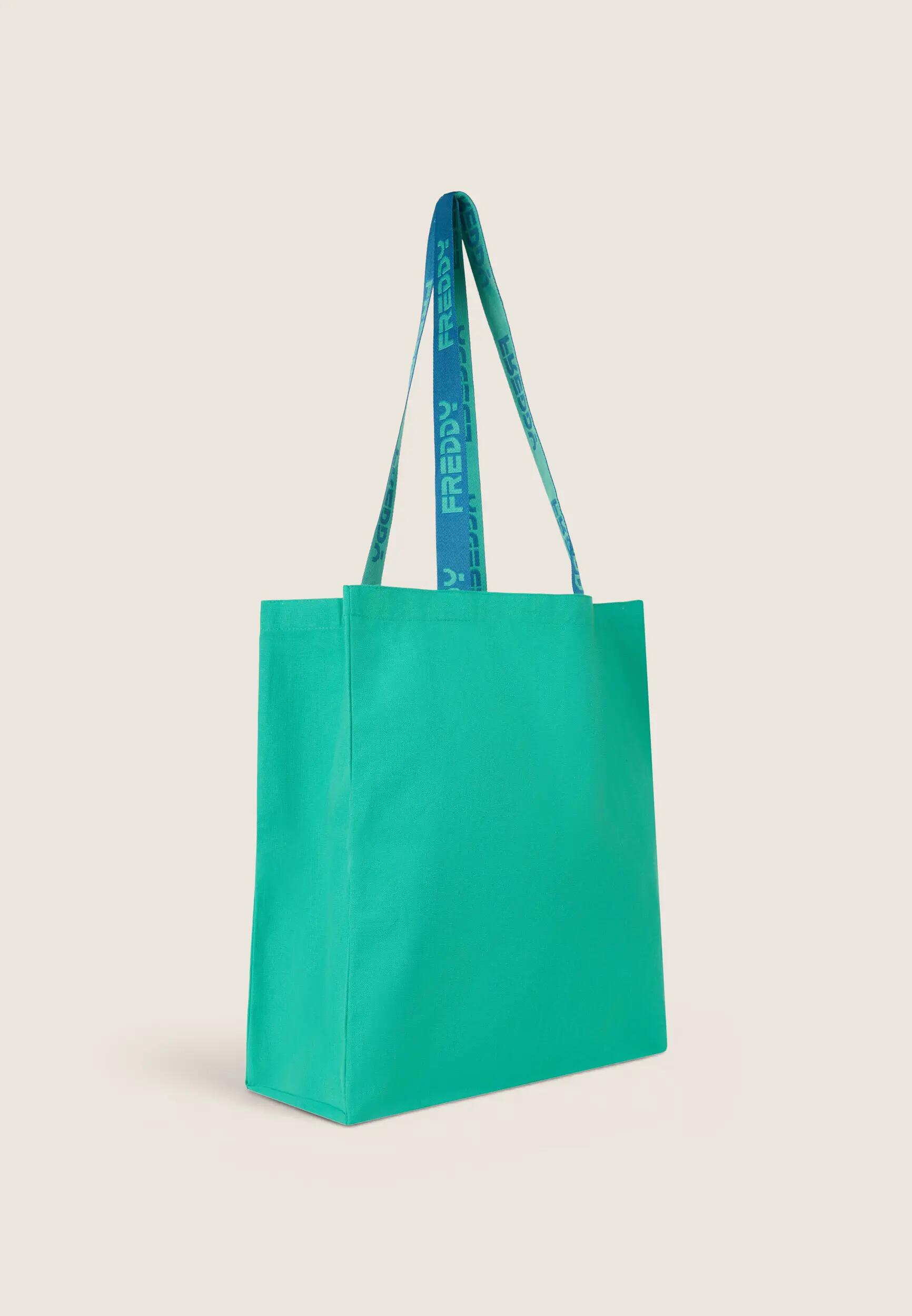 Borsa Shopper da Donna in Tela con Loghi a Contrasto 3/3