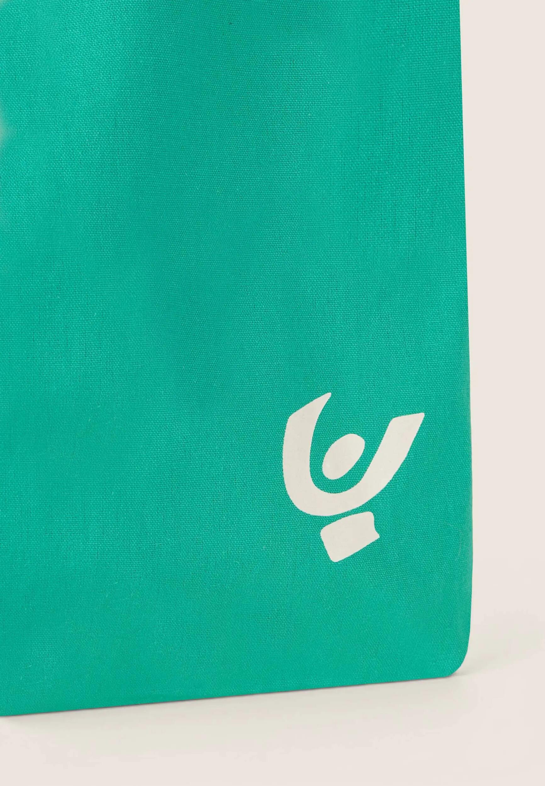 Borsa Shopper da Donna in Tela con Loghi a Contrasto 2/3