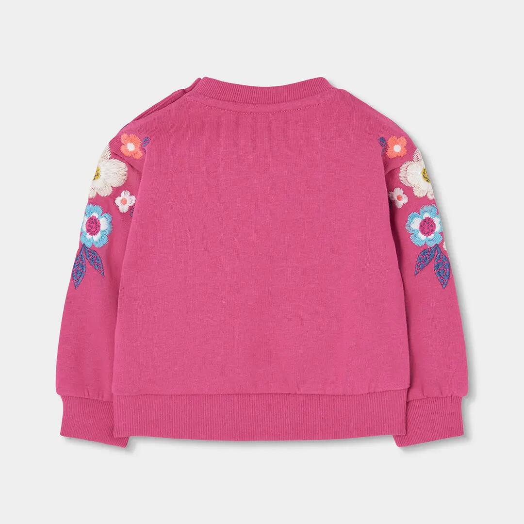 Sudadera felpa niña fresa bordado flores 2/4