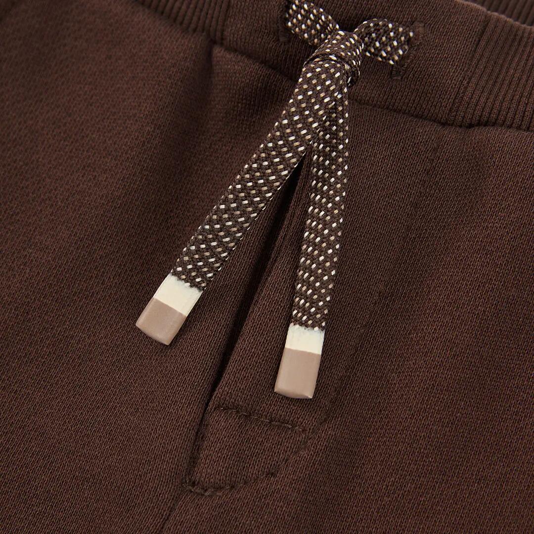 Pantalón felpa niño marrón cargo 3/4