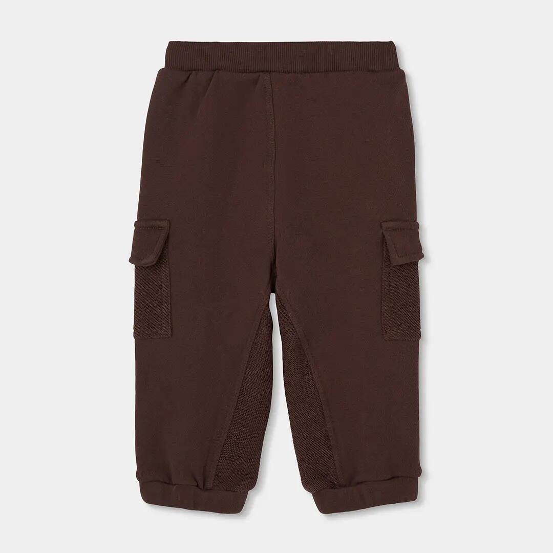 Pantalón felpa niño marrón cargo 2/4