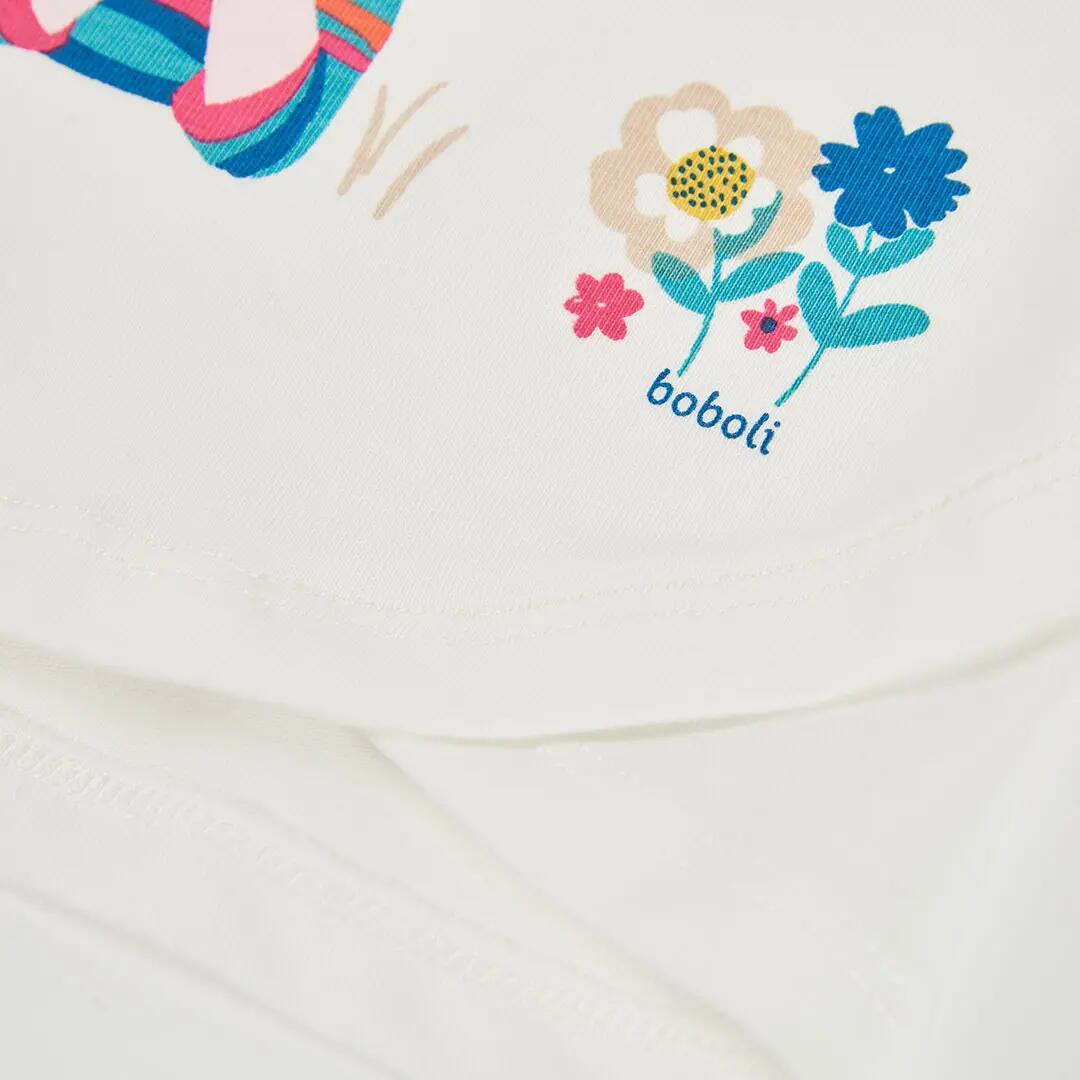 Camiseta punto niña blanca estampado niña y zorro 4/4