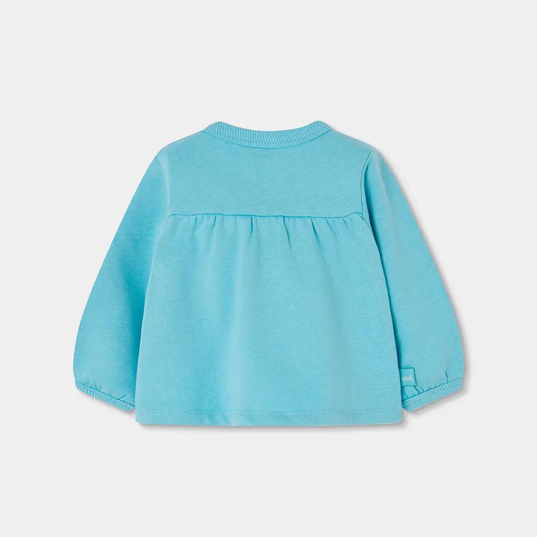 Sudadera felpa bebé niña verde estampado flores 2/4