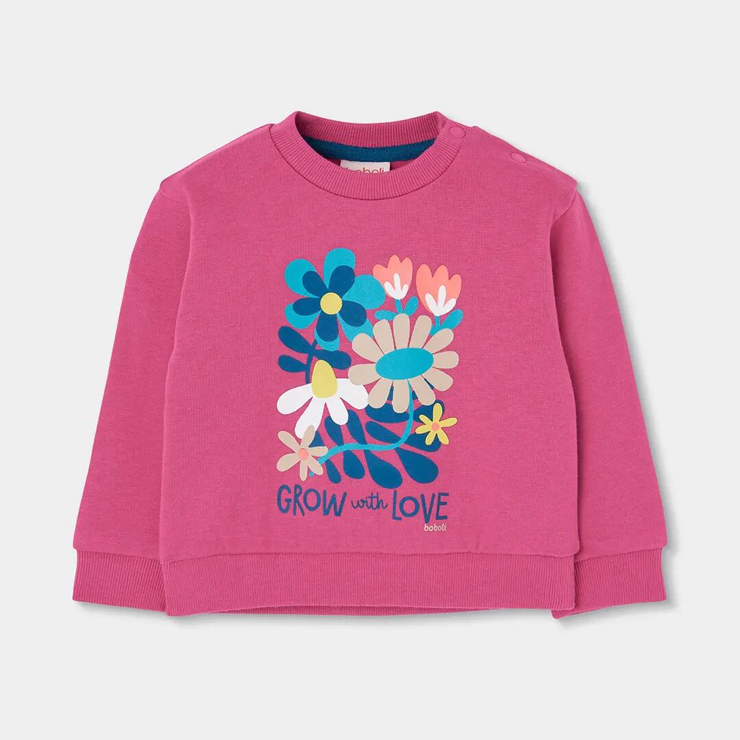Conjunto punto niña fresa estampado flores 3/7