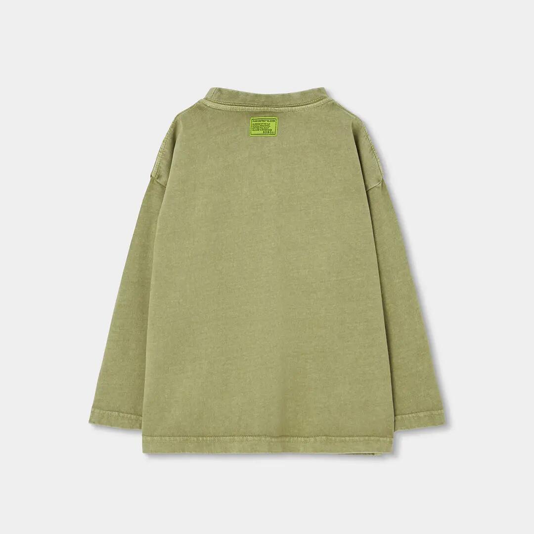 Camiseta punto niño verde estampado alce 2/4