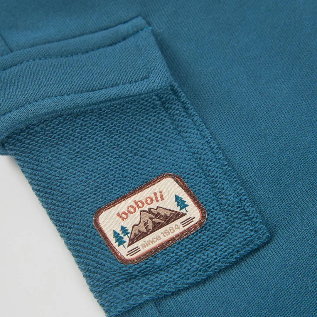 Pantalón felpa niño verde con bolsillos cargo 4/4