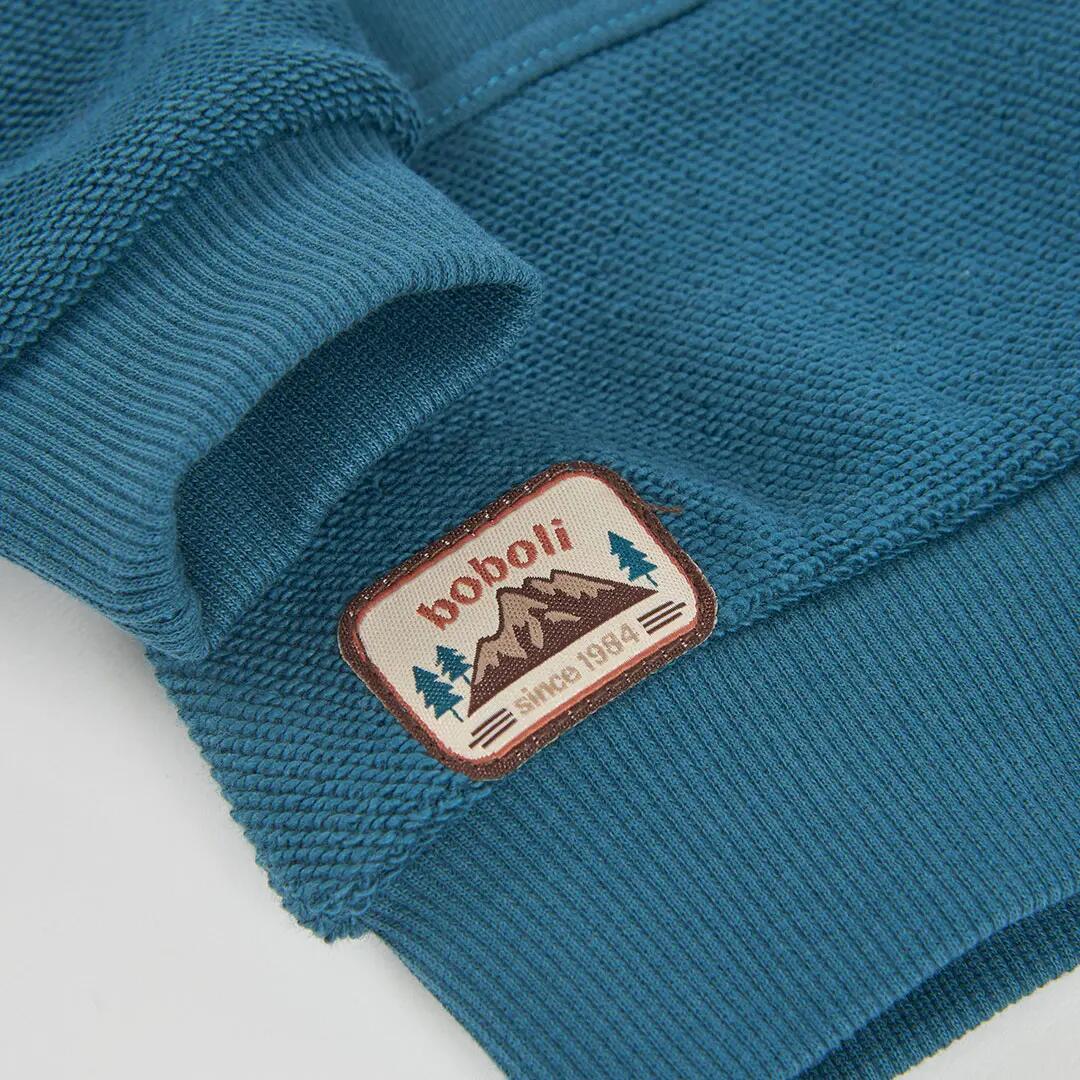Sudadera felpa niño verde bordado montañas 4/4