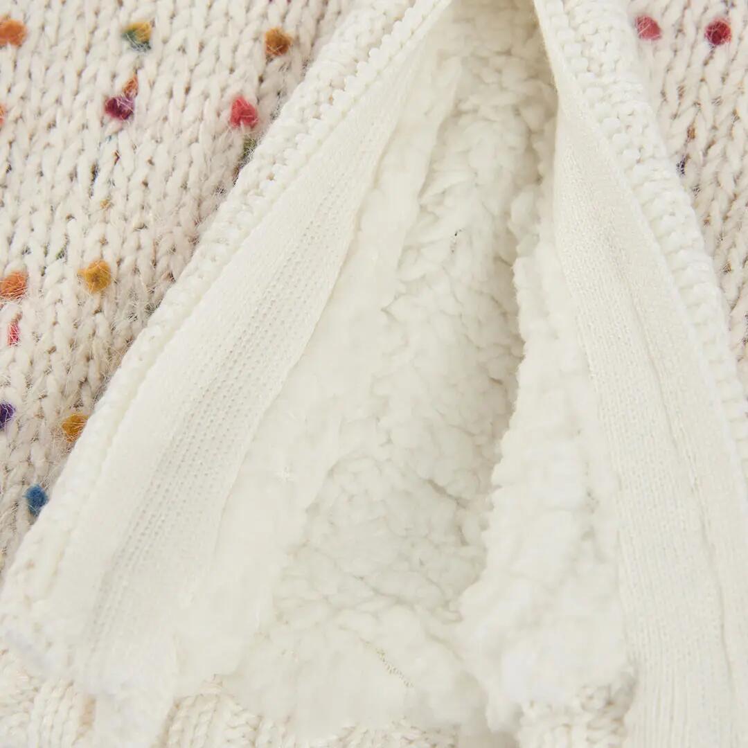 Chaqueta punto bebé niña blanca con puntos de colores 4/4