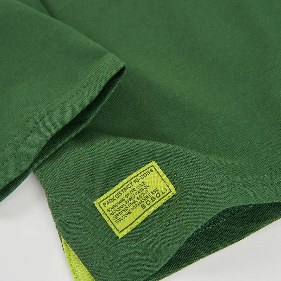 Camiseta punto niño verde estampado coche 4/4