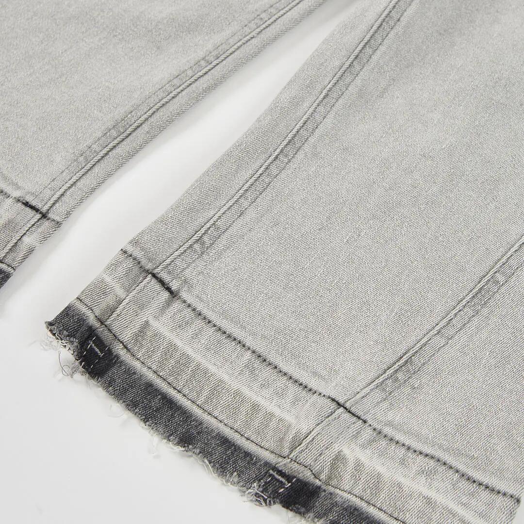 Pantalón denim niña gris wide leg 4/4