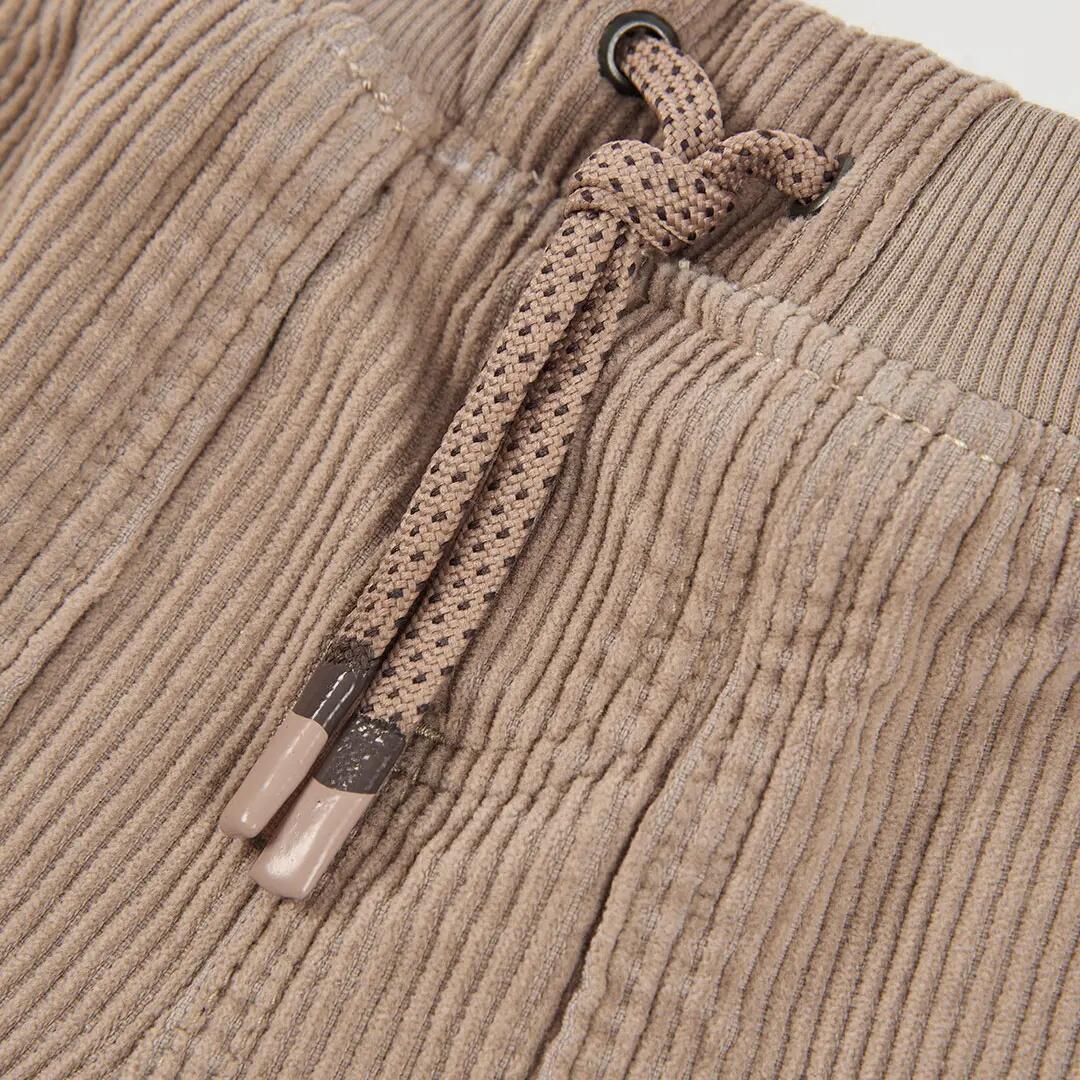 Pantalón pana niño marrón con cordón 3/4