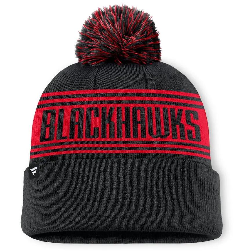 Beanie M&N NHL Pom CHI BLACKHAWKS blk 4/6