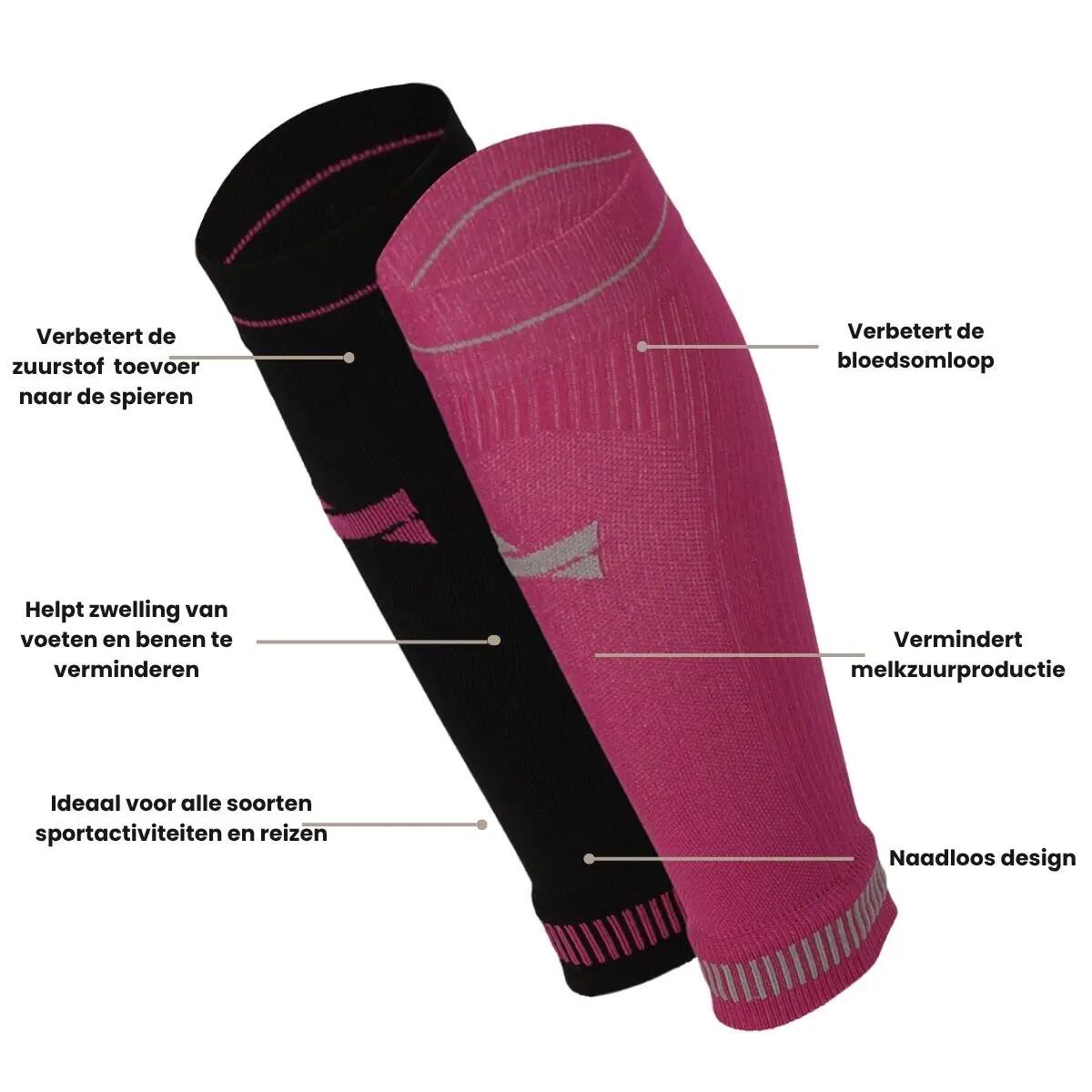 Compressie Kuit Sleeves voor Hardlopen Multi Purple 3/5