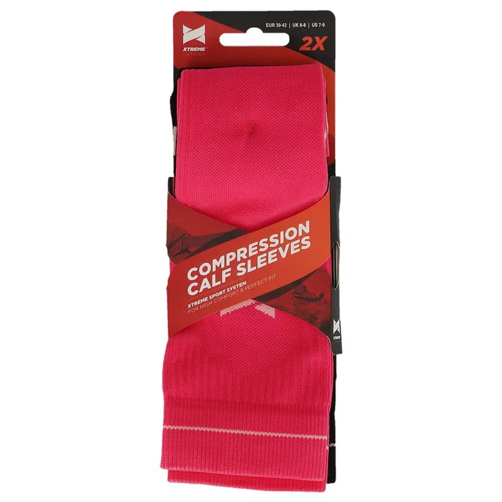 Manguitos de compresión para pantorrillas de running Multi Pink 4/4