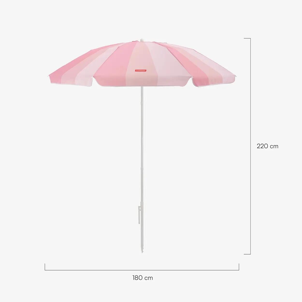 Flamingueo parasol plage inclinable upf50+ polyester rose 7/7