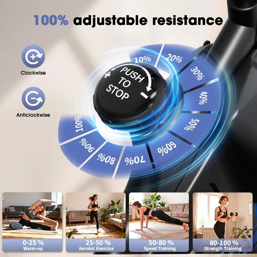 iscooter QK116C bicicleta estática con 8 niveles de resistencia magnética 9/11