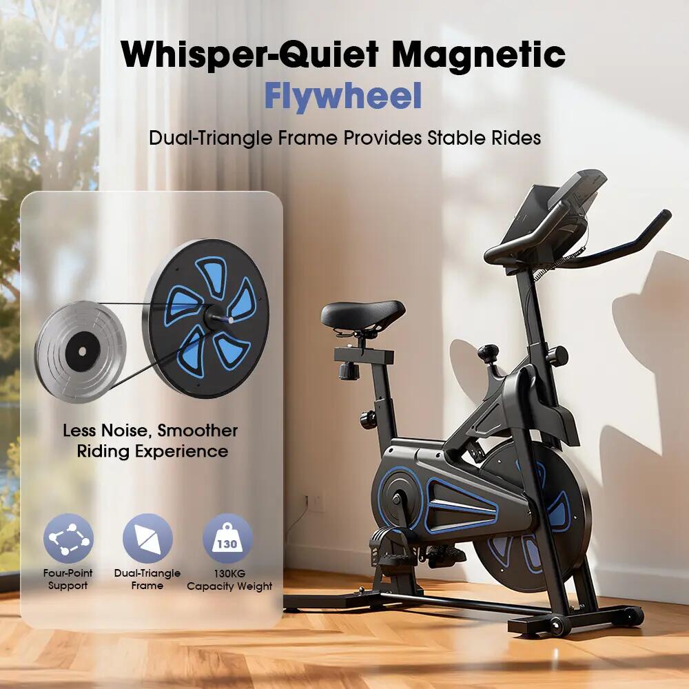 iscooter QK116C bicicleta estática con 8 niveles de resistencia magnética 8/11