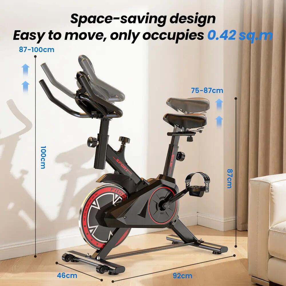 iscooter QK101 bicicleta estática con 100 niveles de resistencia magnética 4/8