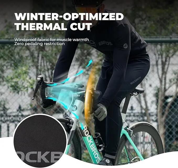 ROCKBROS Winter Fahrradhose Lang Herren Gepolstert 5/7