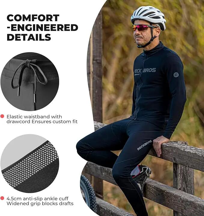ROCKBROS Winter Fahrradhose Lang Herren Gepolstert 4/7