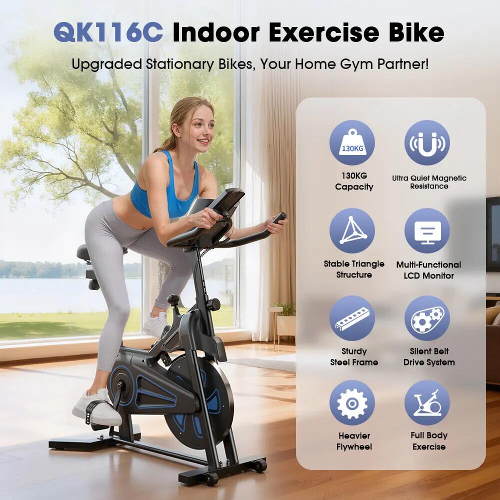 iscooter QK116C bicicleta estática con 8 niveles de resistencia magnética 3/11