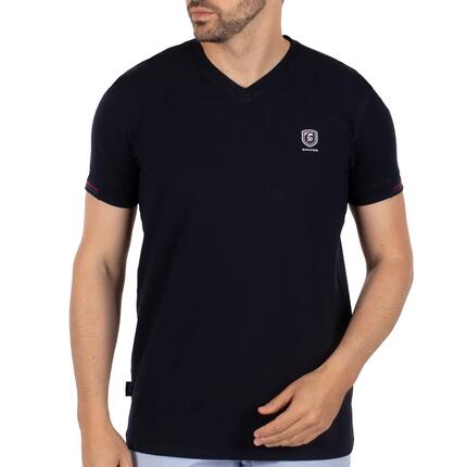 T-shirt basic blason print S / Navy