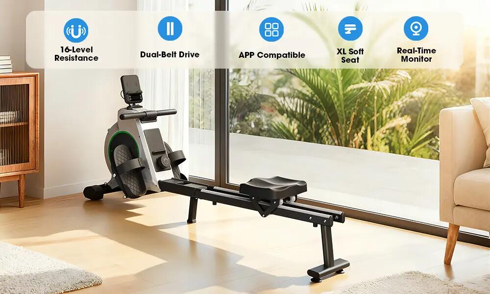 iscooter QK-530 máquina de remo con 16 niveles de resistencia magnética 7/12