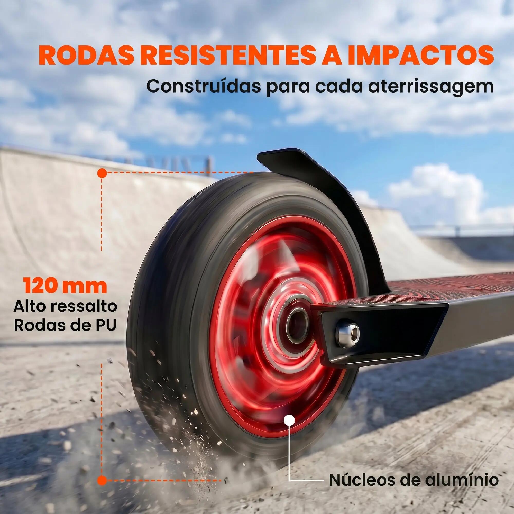 Trotinete de acrobacias 66x47x81 cm vermelho SPORTNOW 9/11