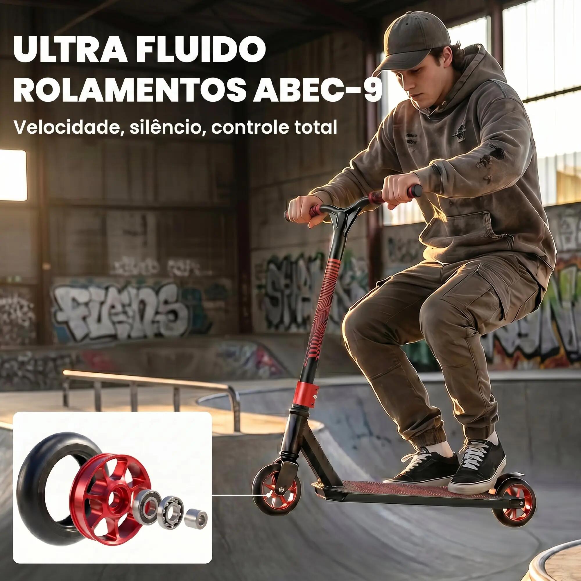 Trotinete de acrobacias 66x47x81 cm vermelho SPORTNOW 8/11