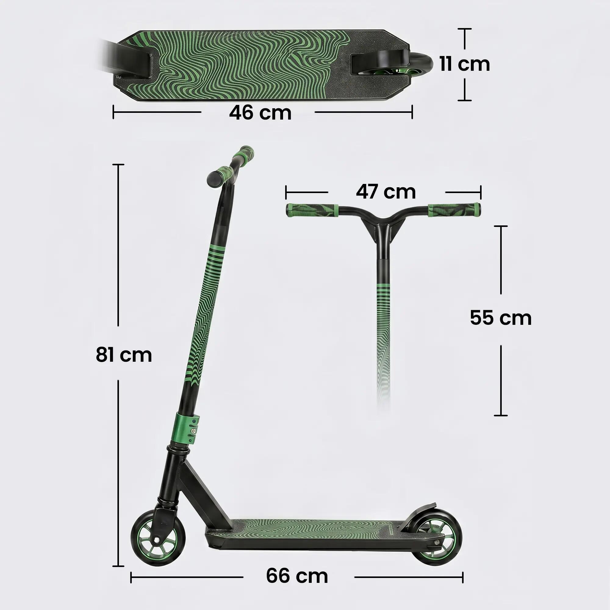 Trotinete acrobática 66x47x81 cm verde SPORTNOW 3/11