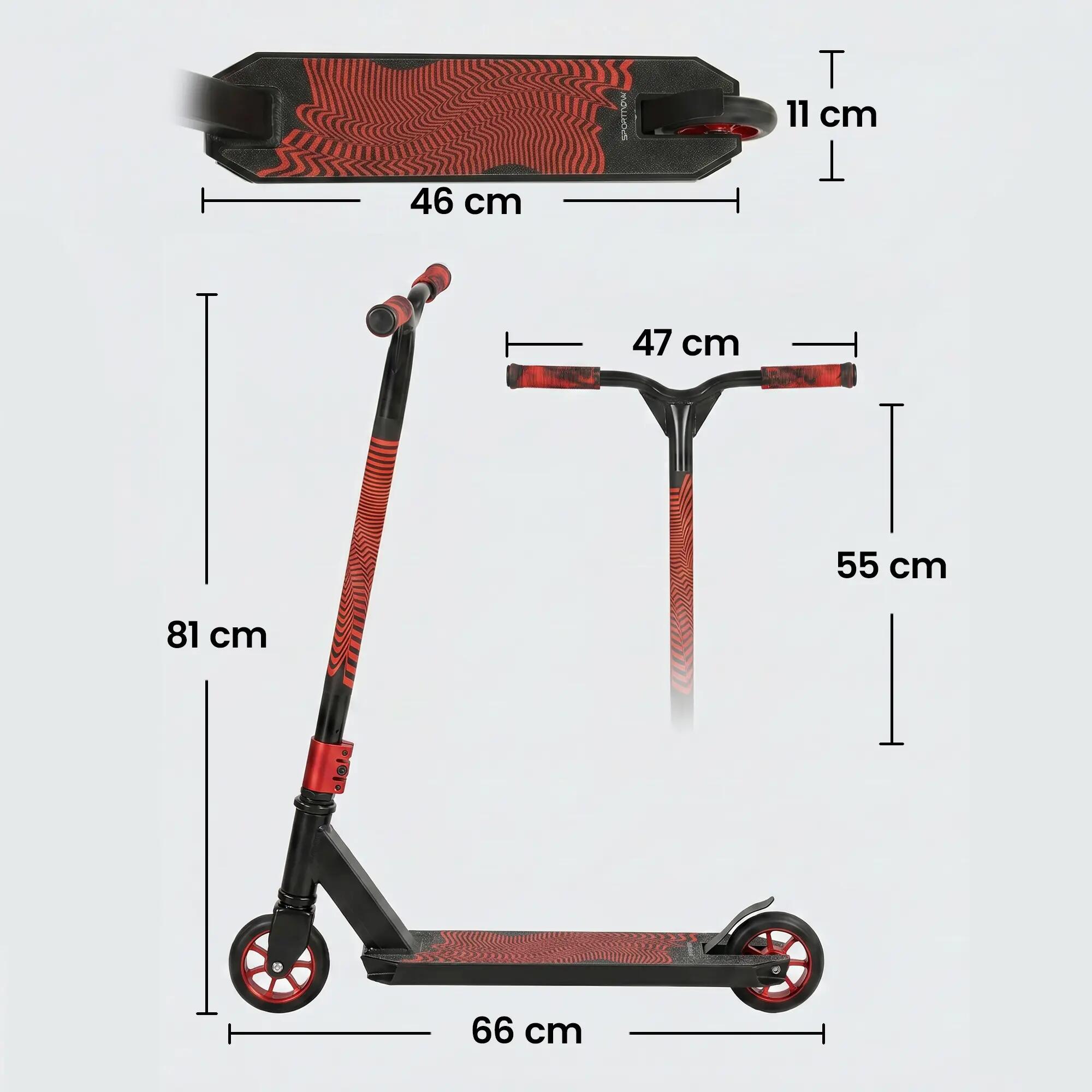 Trotinete de acrobacias 66x47x81 cm vermelho SPORTNOW 3/11