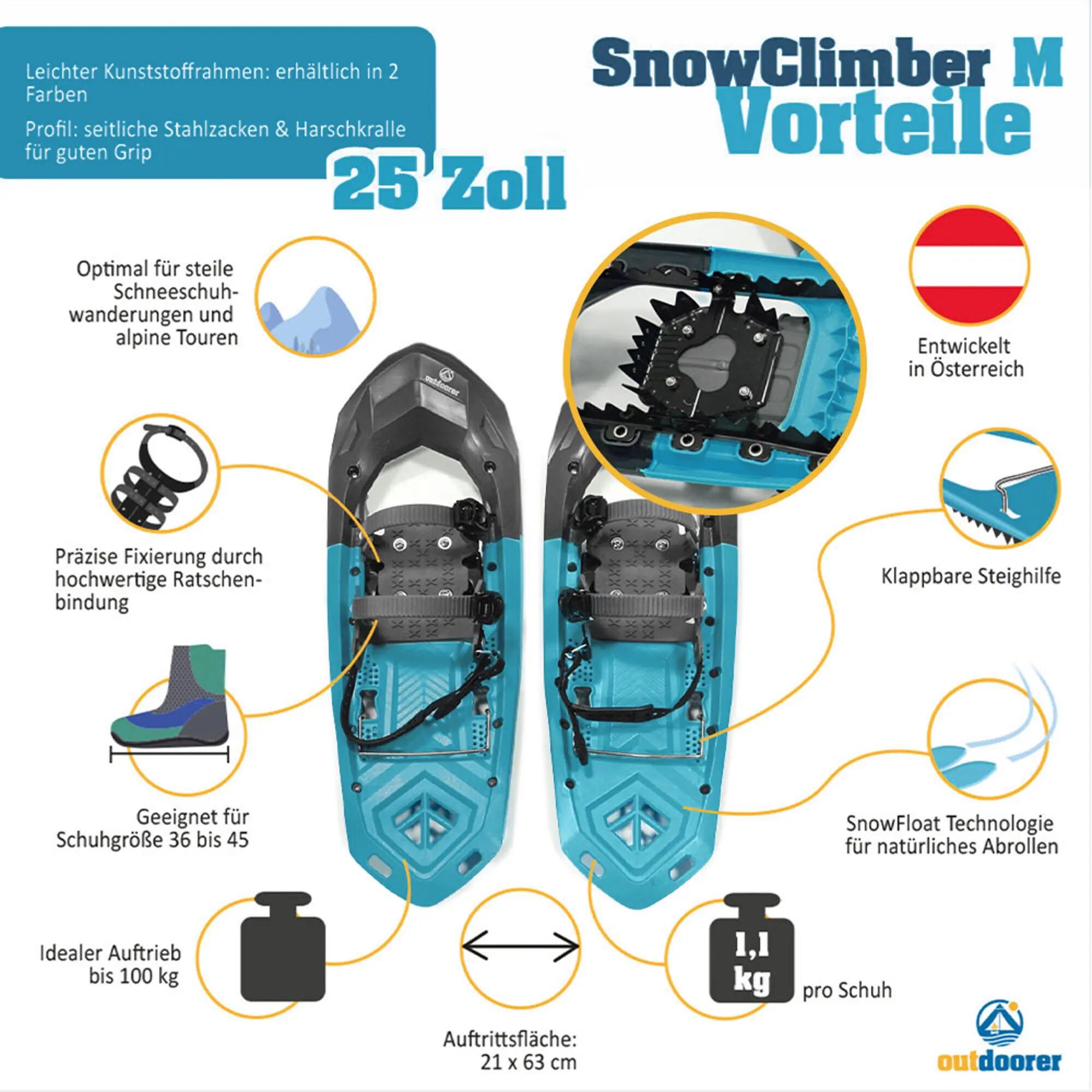 Schneeschuhe SnowClimber M Blau - Moderne Winterschuhe mit Steighilfe 2/7