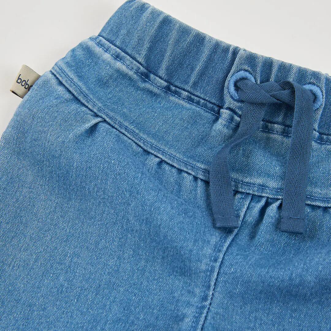 Pantalón denim bebé niña azul bordado de helado 3/4