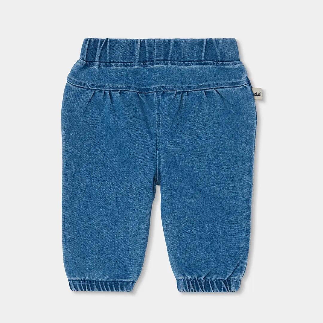 Pantalón denim bebé niña azul bordado de helado 2/4