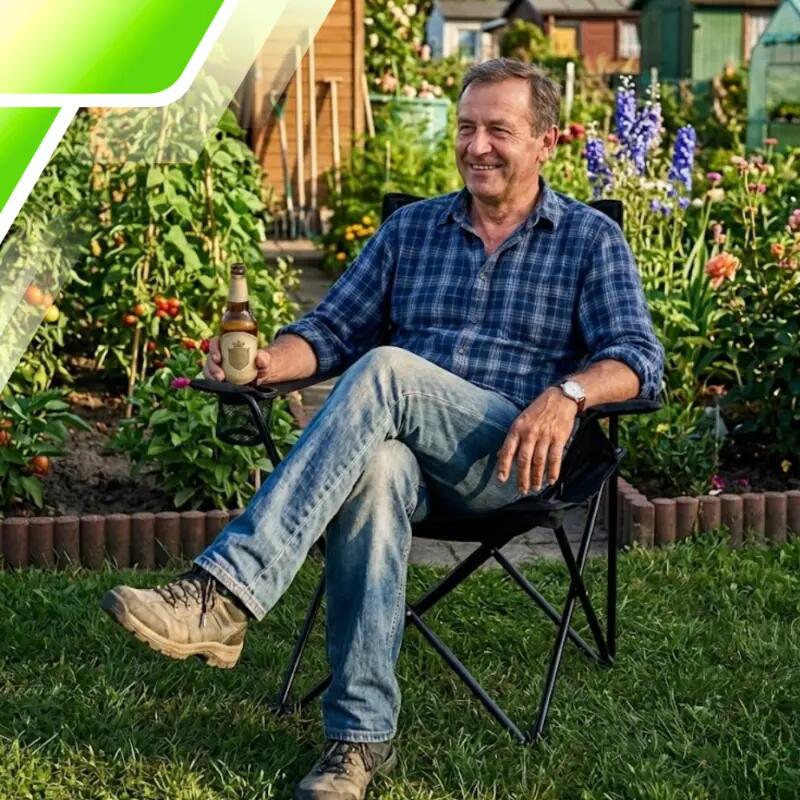 Krzesło Turystyczne Składane Wędkarskie Kempingowe z Podłokietnikami i Pokrowcem 7/7