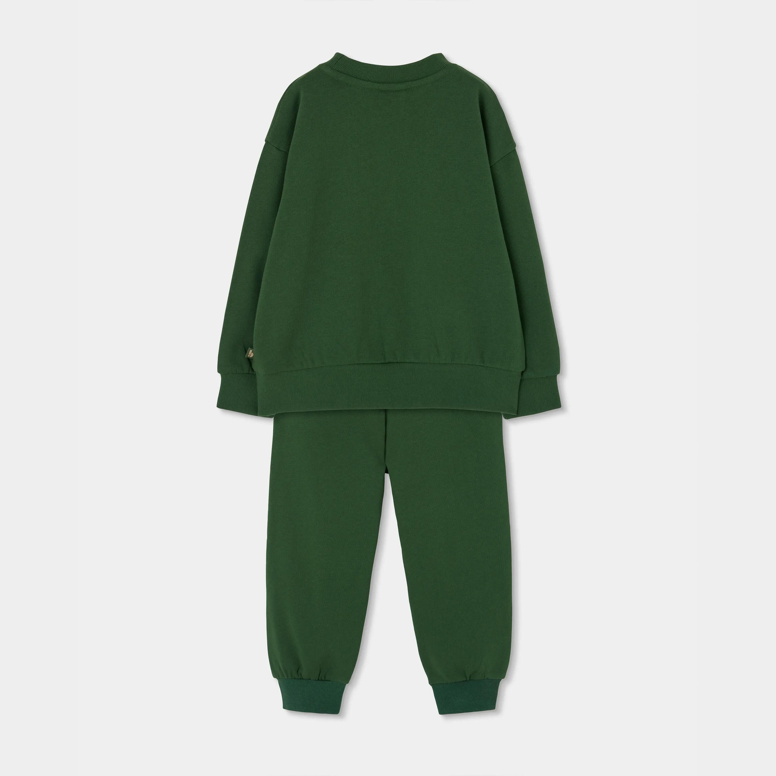 Conjunto punto niño verde estampado Think Green 2/7