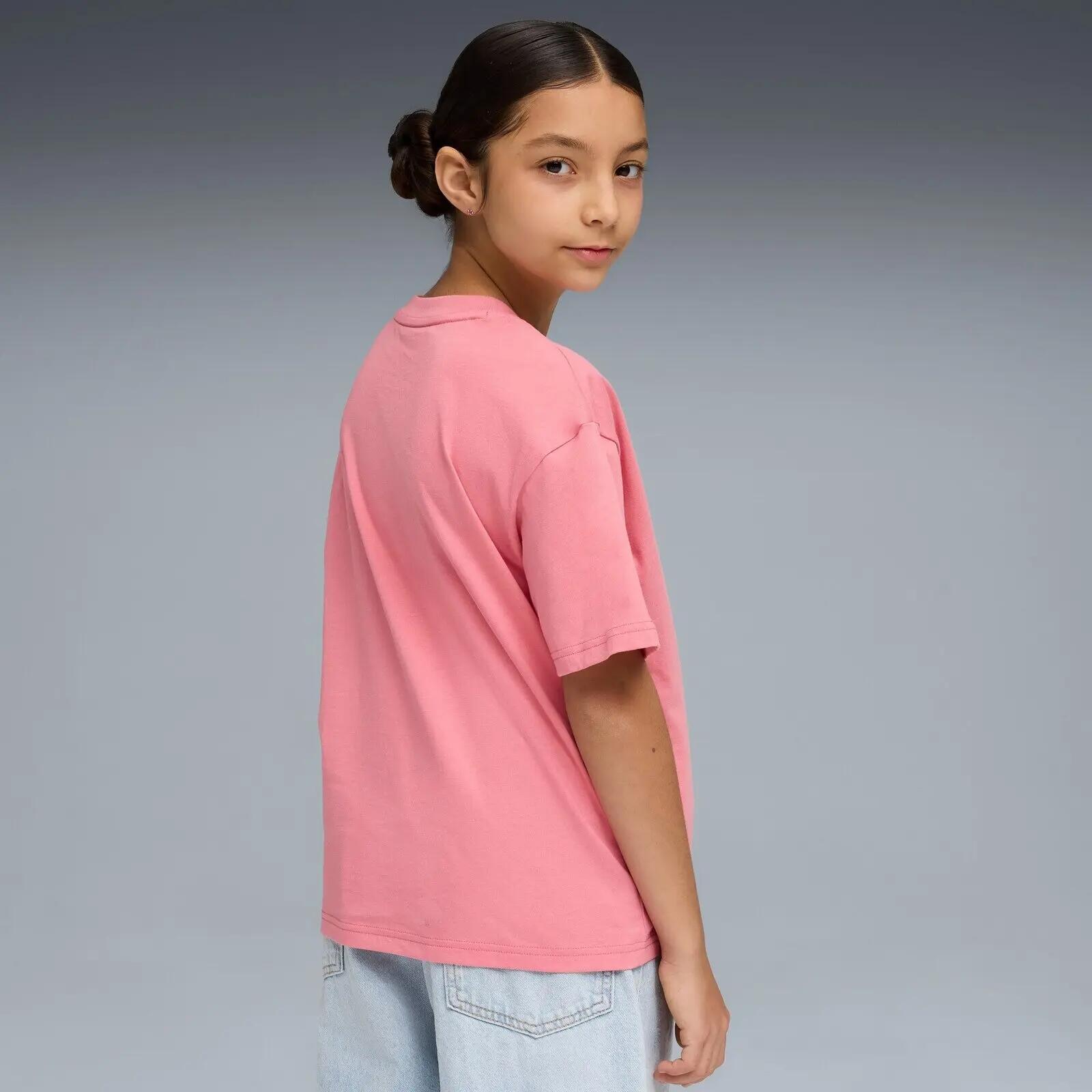 Camiseta Puma Ess Boxy Tee G Cool Blue, Rosado, Niños 2/5