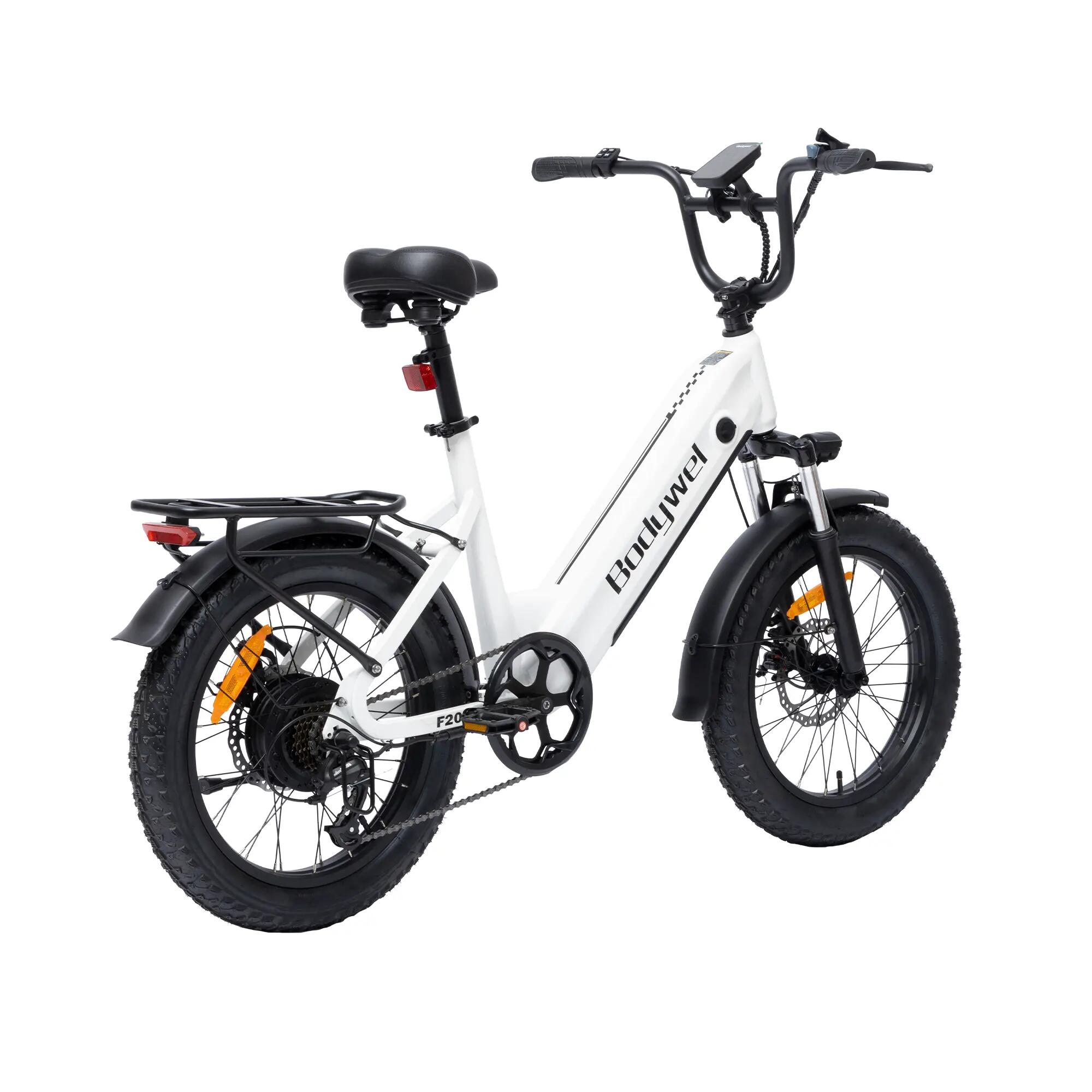 Bicicleta elétrica Bodywel F20, bateria 48V 15Ah, pneus largos 20" 4/9