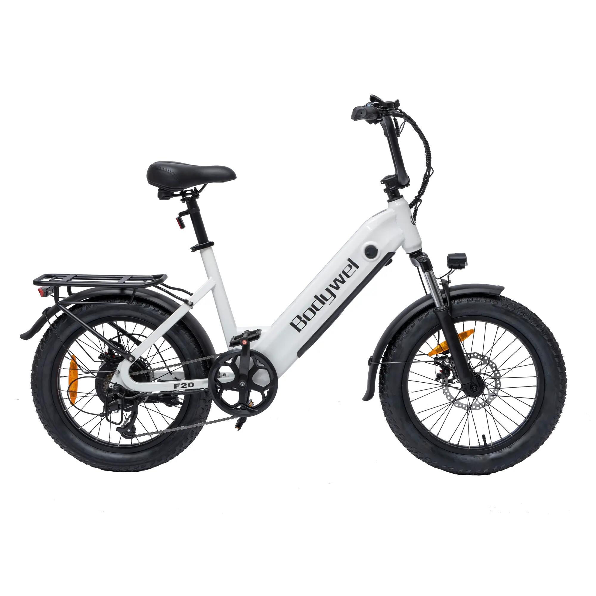 Bicicleta elétrica Bodywel F20, bateria 48V 15Ah, pneus largos 20" 3/9